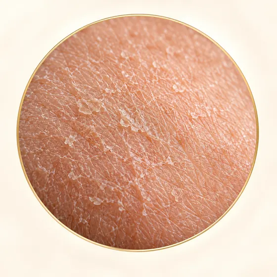 Close-up illustration of dry and rough skin texture.